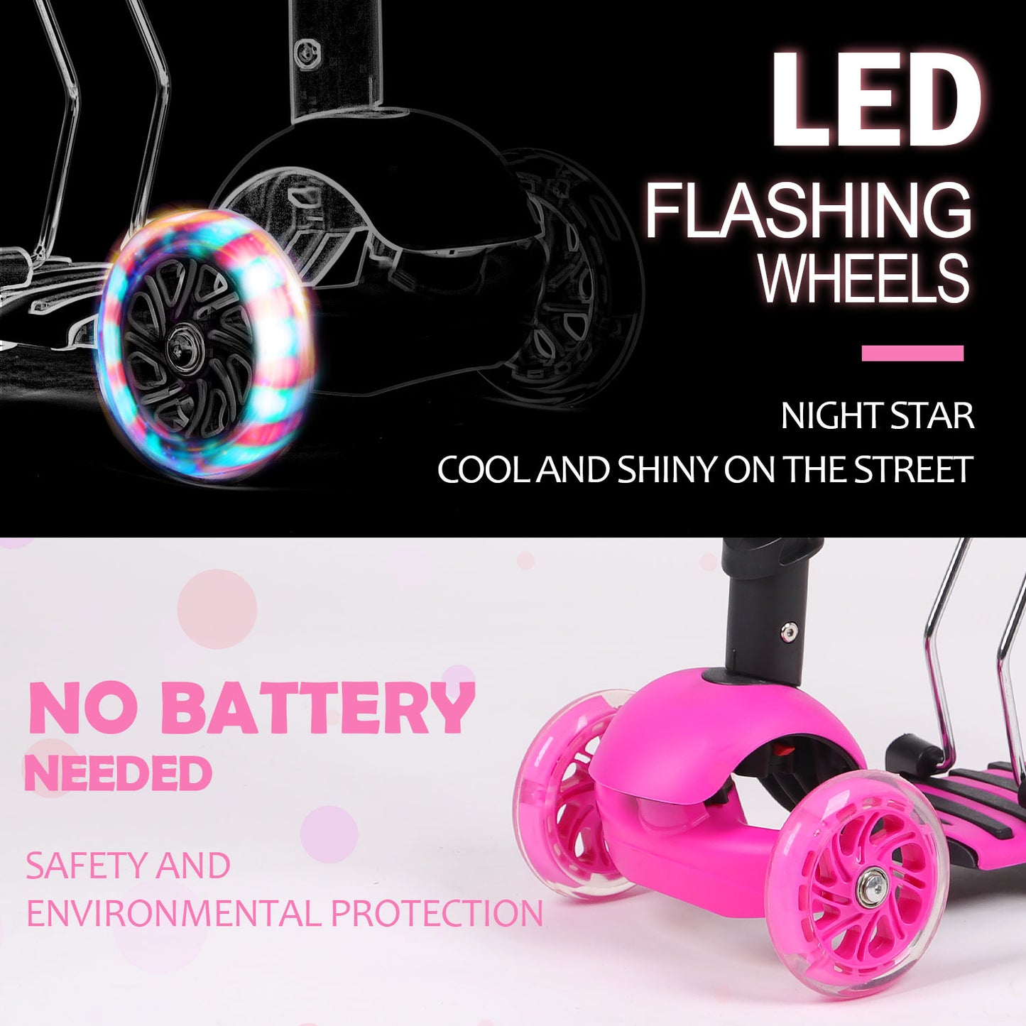 Birtech 3 Wheels Scooter Pink Beatles