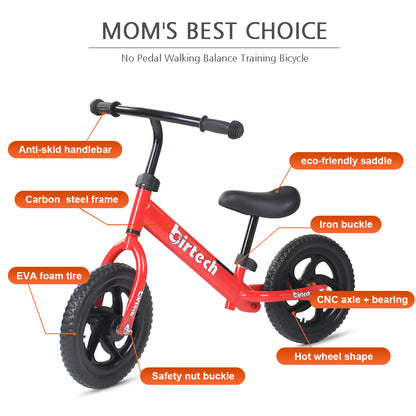 Birtech 12" Balance Bikes for Kids Toddlers