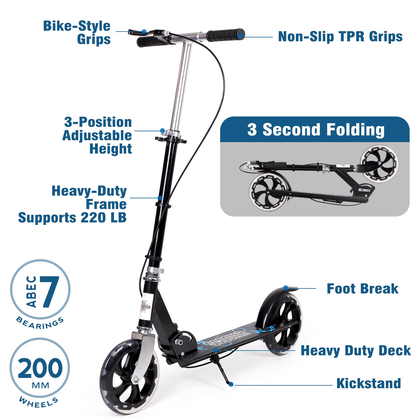 Birtech Foldable Kick Scooter for Adults