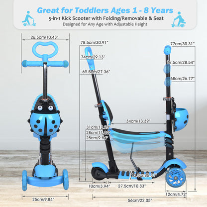 Birtech 3 Wheels Scooter Blue Beatles