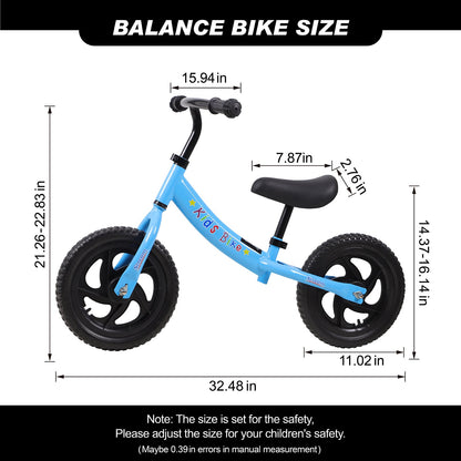 Birtech 12" Kids Balance Bike with Adjustable Handlebar