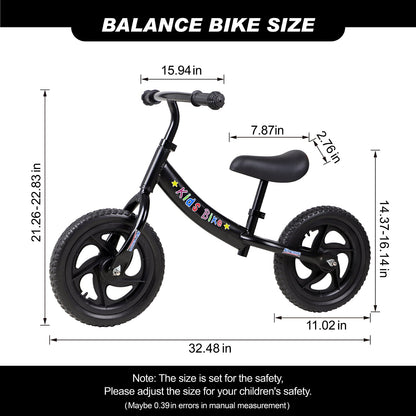 Birtech 12" Kids Balance Bike with Adjustable Handlebar